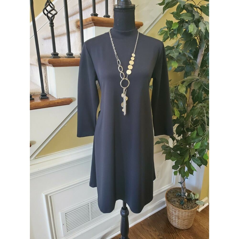 The‎ Limited Women's Long Sleeve High Neck A Line Dress Black Size Medium